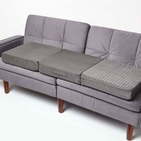 Quilted Polyester 3 Seater Orthopaedic Booster Cushion Cover - Grey