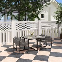 Outsunny Space-saving Design Rattan Cube Dining Sets - Grey
