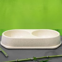 Bamboo Eco Friendly Pet Bowl Double 450ml - Cream Neutral colour - Neutral