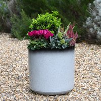 Glazed Slate and Black Cylinder Planter - Slate/Black / 1 / 31cm