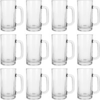 540ml Glass Pint Beer Mugs - Clear / 12