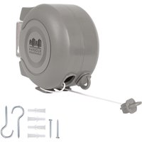 Retractable Dual Cord Washing Line - 2 x 15M - Grey