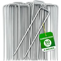U-Shaped Pegs for Gardening, Lanscaping - Silver / 10cm / 50