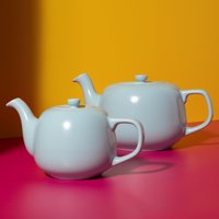 La Cafetire Classic 2 Cup Ceramic Teapot, Sky Blue Teapot, Non-Drip Spout 600ml - Blue