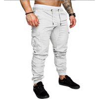 Men's Combat Elastic Sweatpants - White / XL