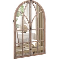 Farmhouse Wall Mounted Decorative Mirror - Natural