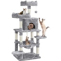 Large Cat Tree with Scratching Posts - Light Grey