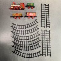Deluxe Train Track Set For Around Under Christmas Tree - Red