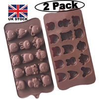 2PC Animals Bear Silicone Chocolate 30 Mould - Brown