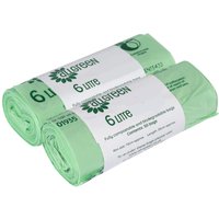 All-Green 6 Litre Compostable Food Waste Bin Liners - Green / 2