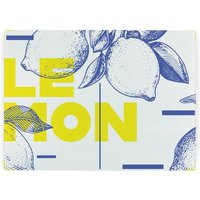 Lemons Worktop Protector - Large Textured Glass Chopping Board - Yellow