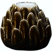 Four Candle Green Ceramic Flower Tealight