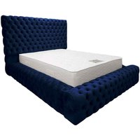 Simply Envisage, Sophia Upholstered Plush Velvet Bed Frame - Blue / Small Double Simply Envisage, Sophia Upholstered Plush Velvet Bed Frame - Blue / Small Double