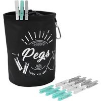 Large Peg Bag with 200 Strong Hold Pegs - Black