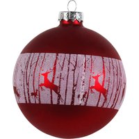 Once Upon a Christmas, Prancing Deer Matte Red/Green Bauble Once Upon a Christmas, Prancing Deer Matte Red/Green Bauble