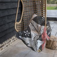 Leaves And Flowers Autumn Pattern Blanket - Black