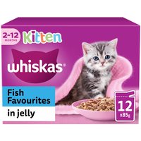 Whiskas, Whiskas Kitten Pouches in Jelly - Fish Favourites Whiskas, Whiskas Kitten Pouches in Jelly - Fish Favourites