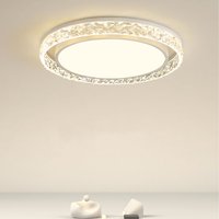 Crystal LED Chandelier Flush Fitting Ceiling Light 3 Light Colours - Clear white