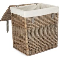 Boutique Antique Wash Storage Laundry Basket With Lining - Grey / 37cm