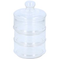 Food Storage Jar 3x Stackable Canister Glass Storage Container Candies Cookies - Transparent