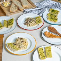 25.5cm White Enamel Dinner Plates - 6 Colours