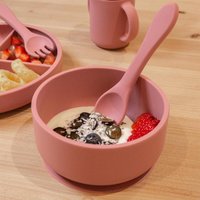 Baby Silicone Suction Bowls Pack of 3 - Dusty Rose