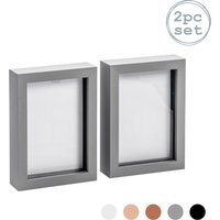 5x7" 3D Box Photo Frame Pack of 2 - Grey