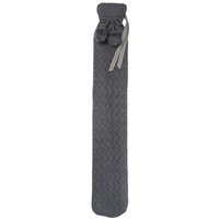 Knitted Long Hot Water Bottle Cover - Grey