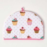 Tea Cosy Double Design Cup Cakes Teapot Warmer - Pink