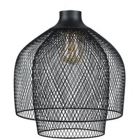 Retro Matt Black Mesh Design 2 Tier Ceiling Pendant Light Shade - Black