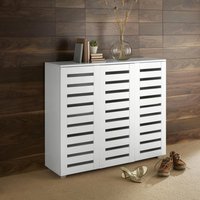 Home Source Oslo 3 Door Shoe Storage Cabinet Unit - White