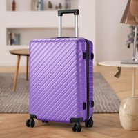 24'' Lightweight Hardshell Suitcase with 4 Wheels - Purple
