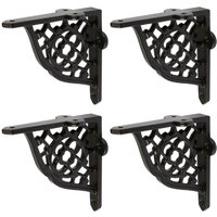 Hammer Tongs Honeycomb Iron Shelf Bracket - D100mm - Pack of 4 - Black