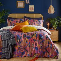 Eivissa Abstract Duvet Cover Set - Magenta / Double