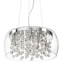Audi 8 Light Blown Glass Bubbles Ceiling Pendant - Chrome