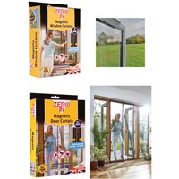 Zero In magnetic fly curtain set for windows and door. - Black