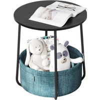 Side Table with Removable and Washable Storage Basket - Cream / Cream