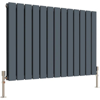 Flat Panel Horizontal Designer Radiators - Anthracite / 884mm / 58mm / 1286W