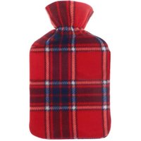 Tartan Hot Water Bottle with Fleece Cover - Mixed