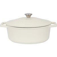Oval Cast Iron Casserole Dish - 4.68L - Pebble Gloss