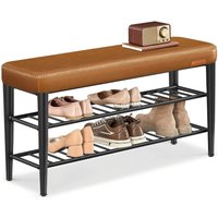 VASAGLE Hallway Shoe Bench with Storage - Bronze