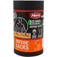 Hero Heavy Duty 100l Bin Bags Black Extra Large 40 Bags - Black