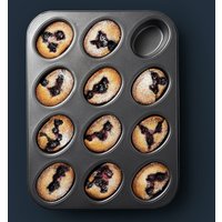 MasterClass Non-Stick Twelve Hole Friand Pan - Black