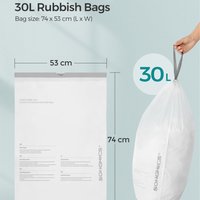 SONGMICS Drawstring Bin Bags for 31L Kitchen Bins - White / 2