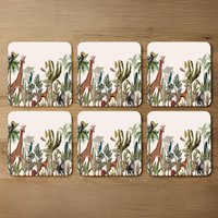 Tropical Animals Coaster - Brown