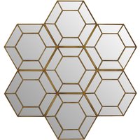 Cocoa Concentric Frame Round Wall Mirror - Gold