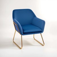 Xander Midnight Blue Velvet Modern Accent Chair - Blue