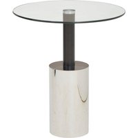 Oria End Table With Silver Base - Silver