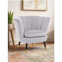 Loretta Grey Velvet Shell Accent Chair - Grey