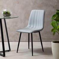 Tiana Set of 4 Light Grey Leather Effect Dining Chairs - Grey